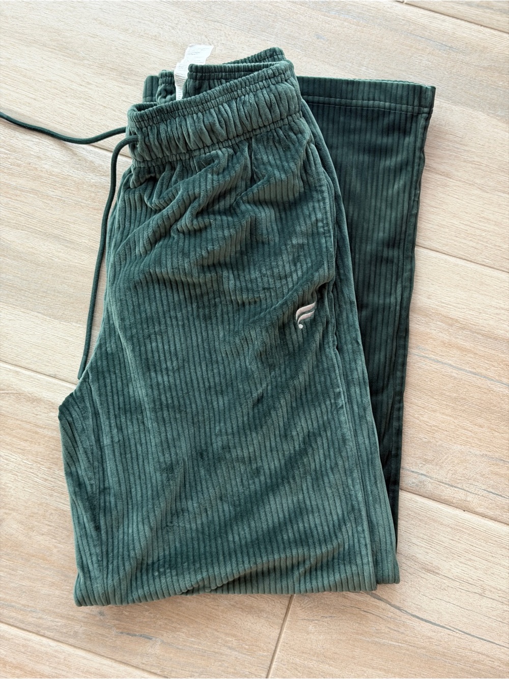 Fabletics Forest Green Ribbed Corduroy Velvet Joggers